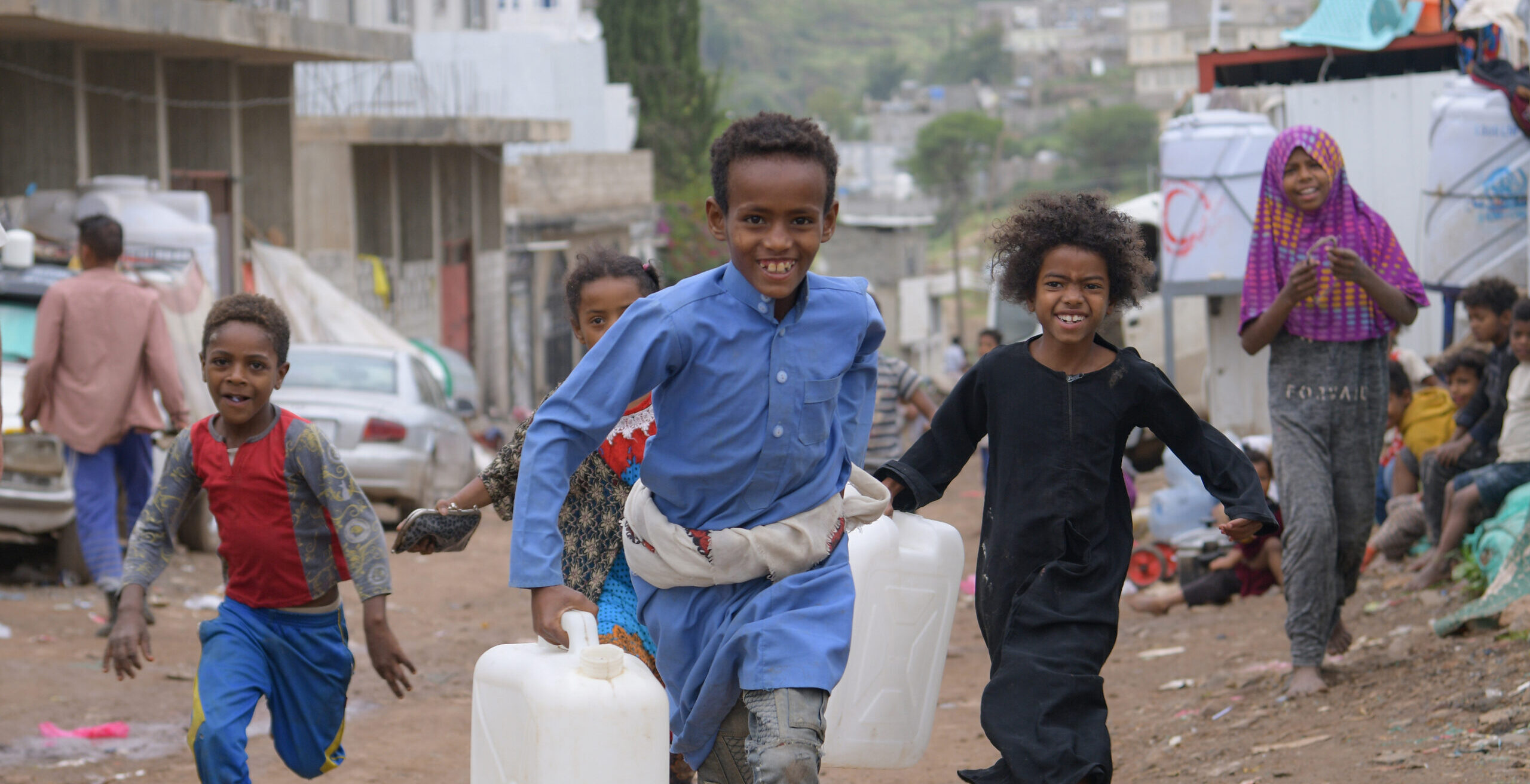 13 At the Heratha camp for IDPs, we’re providing access to clean water by supporting latrine and water-system construction, and distributing hygiene kits.