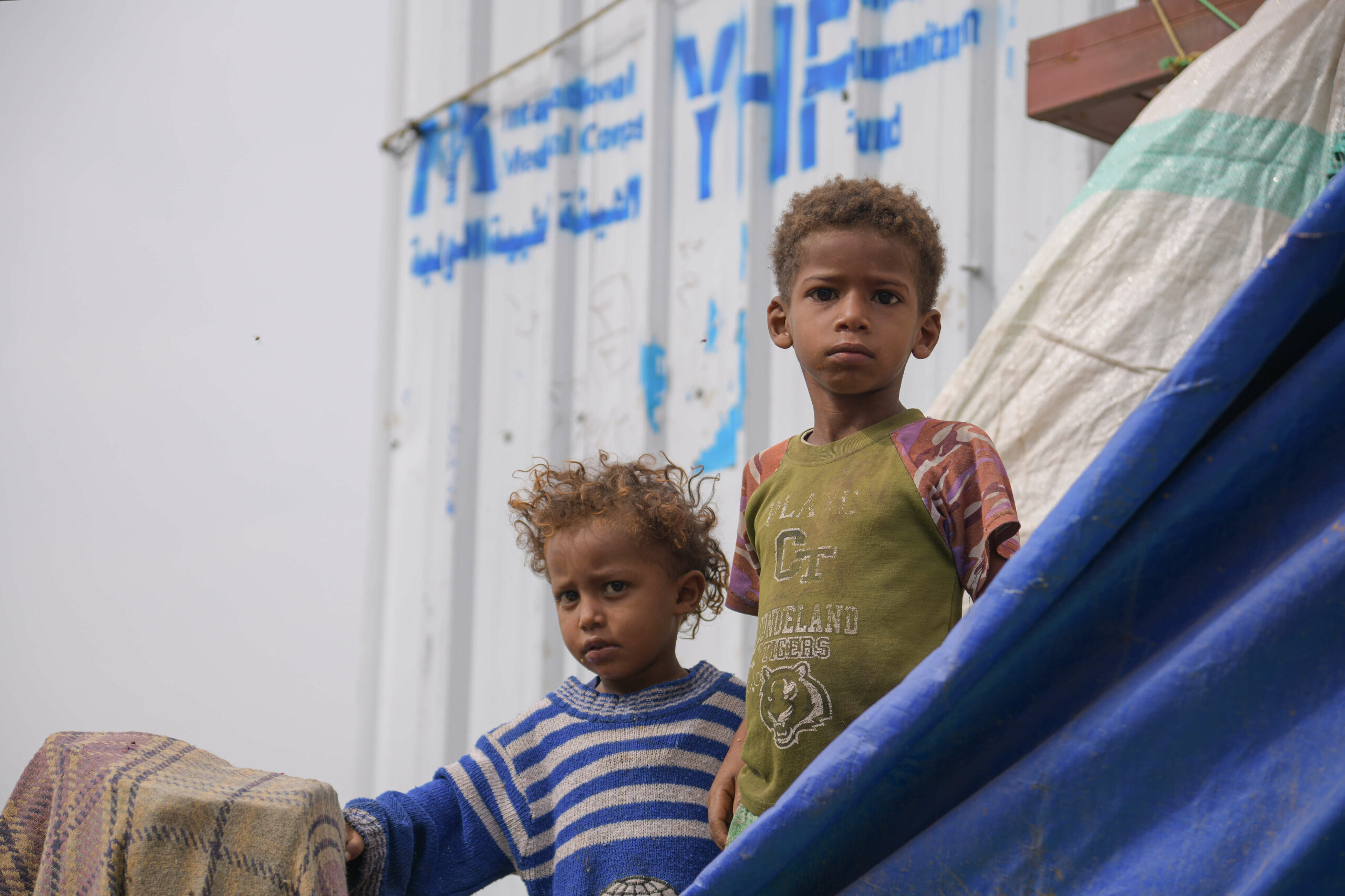 2 Children in the Heratha IDPs camp in Yemen where we provide clean water.