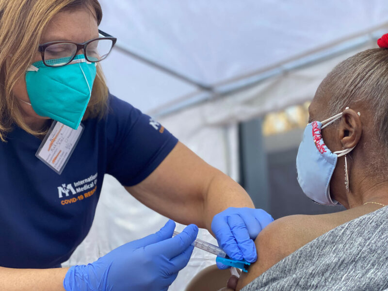 We are supporting vaccination efforts at Martin Luther King, Jr. Community Hospital and at Kedren Community Health Center, both of which serve vulnerable populations in Central and South Los Angeles.