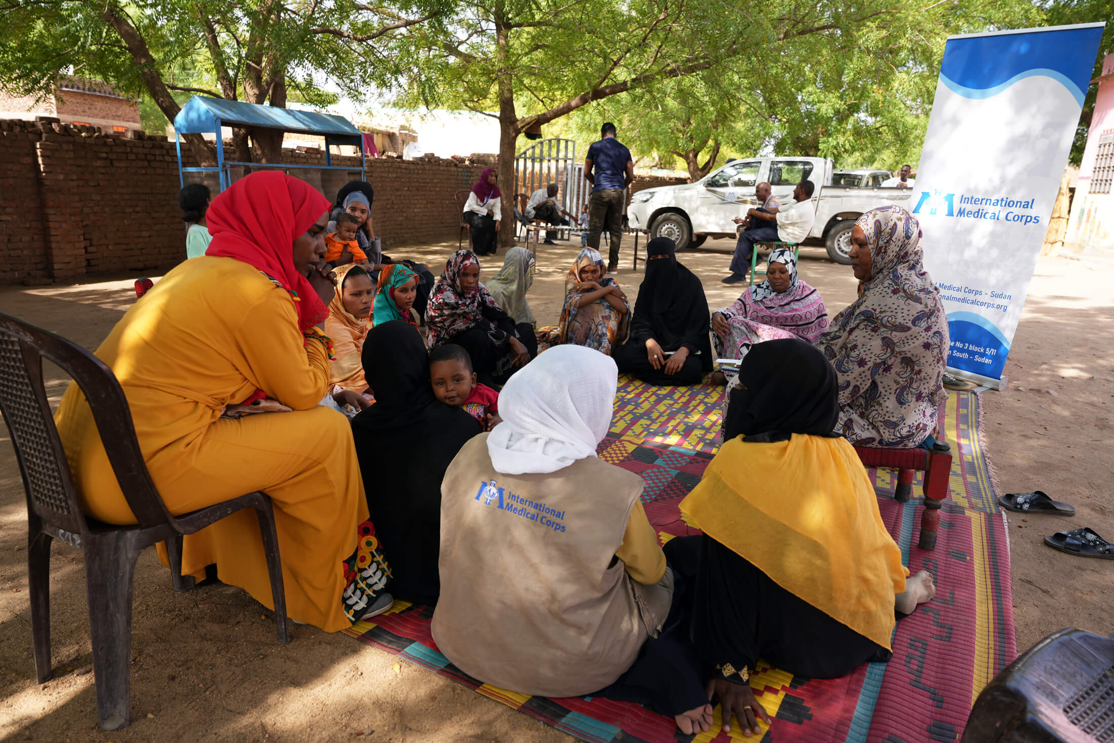 DSC05279 Marwa Malik leads a mother-to-mother support group, where our nutrition team shares breastfeeding and complementary feeding practices, and provides training to pregnant and lactating women. The women always bring their children to the group.