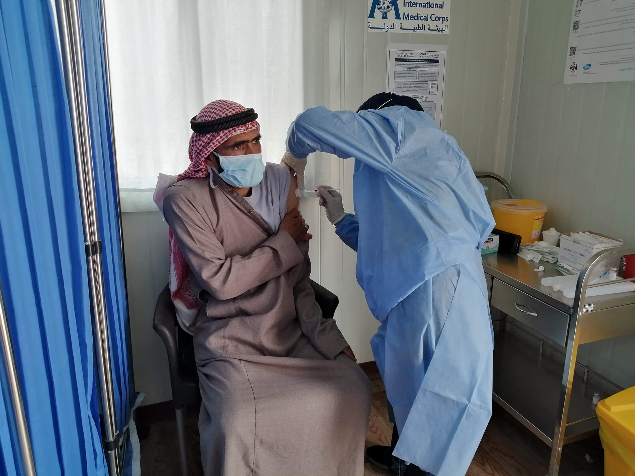 JORD_F_IMG_20210315_112647 In 2021, some of the first vaccinations are carried out at the camp by Ministry of Health staff in our COVID-19 center.