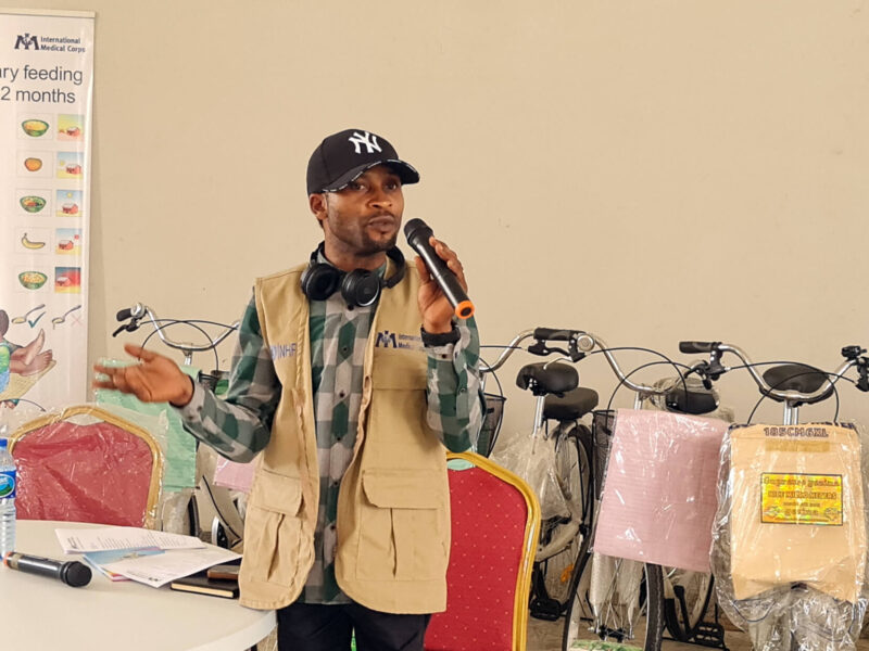 Moses conducts a graduation ceremony for local CHWs in Damboa, Nigeria.