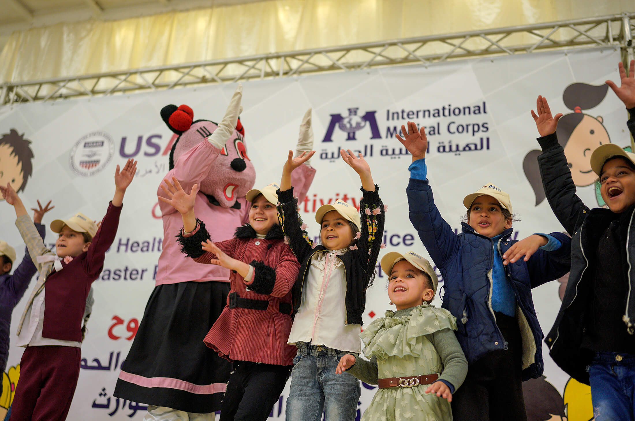 Children participate in the Child Protection Service Delivery Event in Gaza, Palestine