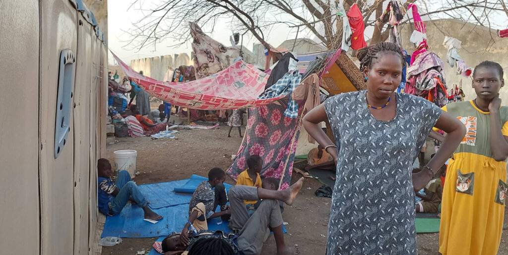 Returnees and refugees fleeing Sudan at Renk transit camp in South Sudan.