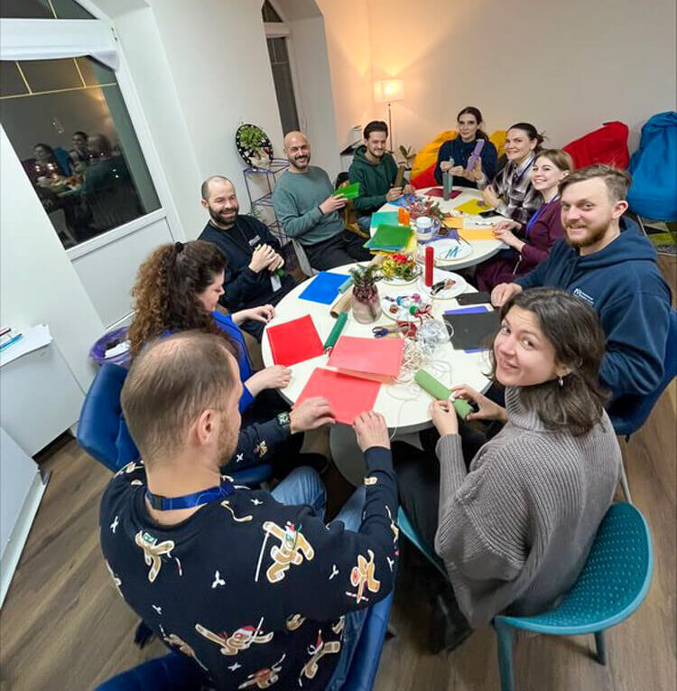 Members of our Ukraine team make candles and discuss the impact that Ukraine’s ongoing power outages are having on their lives.